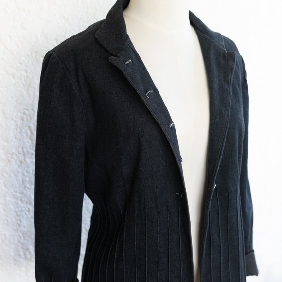 Vintage Jean Blazer and Poka Dot Blouse - Picture 4 of 11